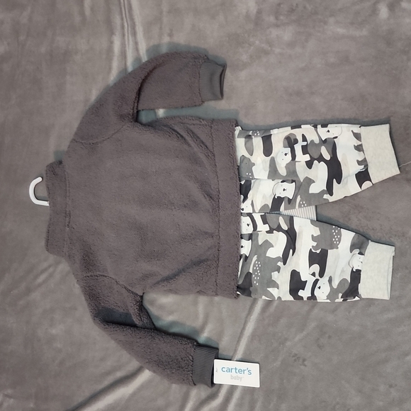 Carter Baby 3 Piece Set - Grey Camo - Size 24 Months NWT - Picture 6 of 8